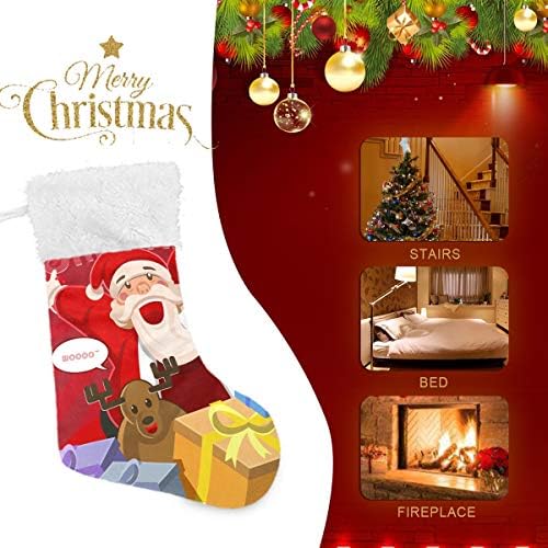 Пимилагу навивајќи ги Божиќните чорапи на Дедо Мраз 1 Пакет 17,7 “, виси чорапи за Божиќна декорација