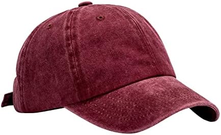Унисекс гроздобер измиена потресена бејзбол капа за мажи жени бејзбол капа ретро твил прилагодлива спортска тато капа