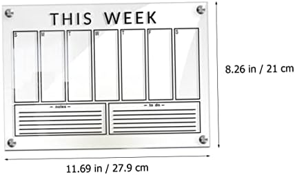 Nuobesty 2 комплети виси знак на фрижидер што може да се користи со табла со табла транспарентна wallидна табла за меморија, пенкала