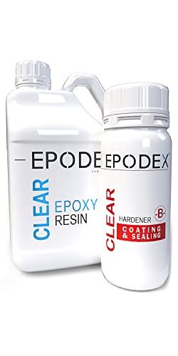 EPODEX® обложување и запечатување епоксидна смола комплет кристално-чиста и обоена, UV-стабилизиран, растворувач и меур без низок мирис,