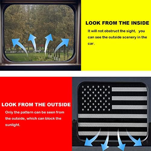 Mustree 2 парчиња Пресечен Заден Четврт Прозорец Американски Налепници За Знаме Погодни За Џип Чироки 2014-2022 Надворешни Делови И Додатоци Налепница