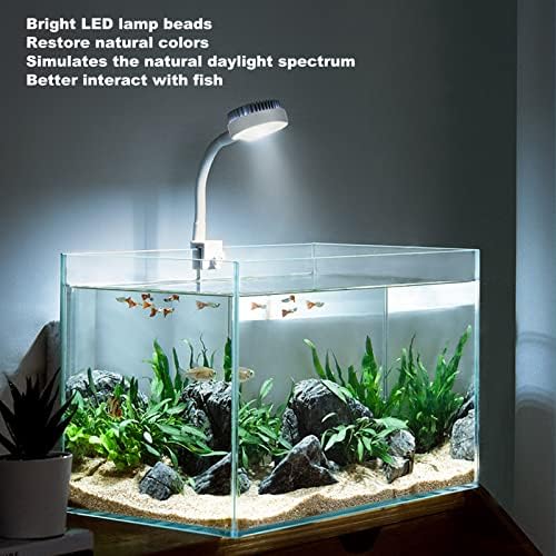 Мала Аквариумска Светлина 360 Ротирачка аквариумска стегачка Светилка Внатрешна Заштита за Очи 0,4 инчи Дебела Бела Боја