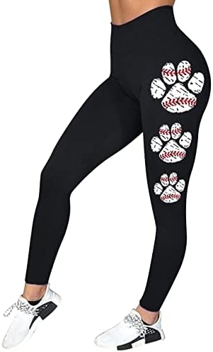Неглинг Лонг/Каприс хеланки за жени јога панталони тенок вклопуваат високи половини за контрола на стомакот, случајни безбол печатење