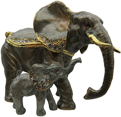 Слон &засилувач; Бебе Накит Ситница Кутија Со Австриски Кристали