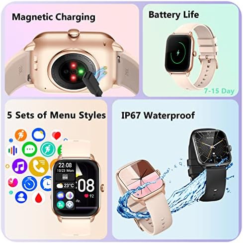 Паметни Часовници За Жени, 1.9 Паметен Часовник Bluetooth Повик Фитнес Тракер За Андроид И iOS Со Монитор За Спиење На Срцето,