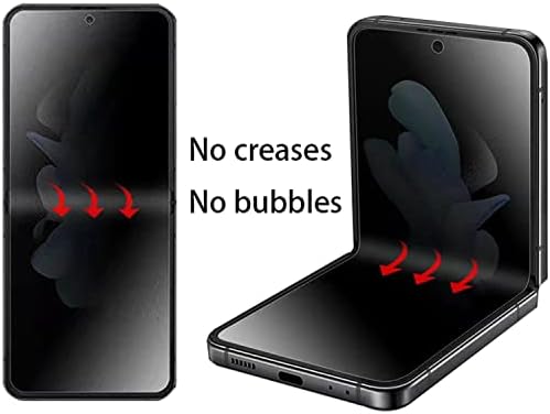 Fydikhn Анти-Шпионски Заштитник На Внатрешниот Екран Дизајниран За Samsung Galaxy Z Flip 4 5G 2022 и Заштитник На Надворешниот Екран