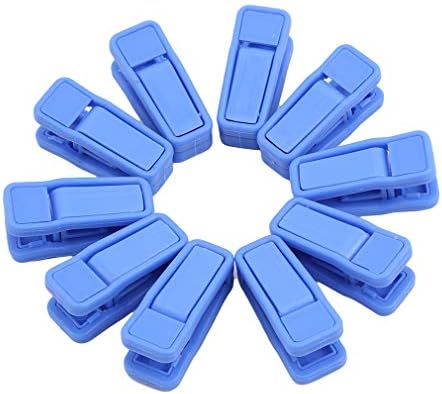 Донгминг 10 пакувања пластични клипови со прсти со прсти клип силни клипови за стискање за закачалки за облека, сина боја