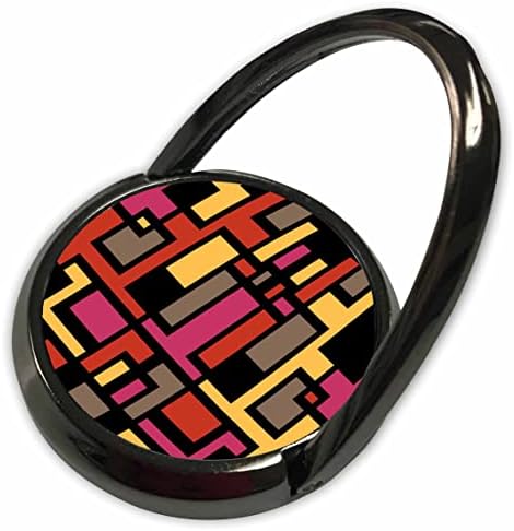3drose црна преглед геометриска уметност деко -стил црвено розово кафеава жолта - телефонски прстени