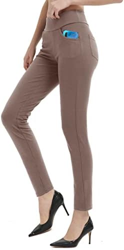 Nuvetiенски женски јога фустан панталони слаби панталони за работа на нозе Повлечете се на истегнување на пантолони за жени со џебови