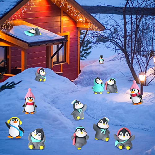 20 Парчиња Пингвин Фигурини Симпатична Пингвин Карактери Играчки Пингвин Фигури Мини Пингвин Торта Топпери Украси Зима Мали Пингвин