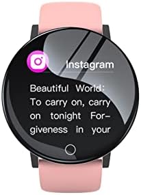 Паметен часовник за iOS Android, модни паметни спортски часовници тенок дизајн водоотпорни паметни часовници за мажи и жени розови