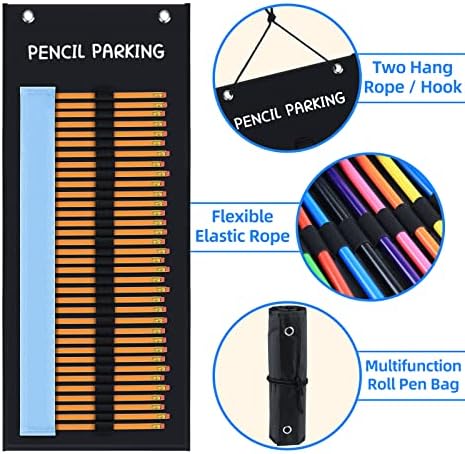 Pocketебна шема за паркирање со моливи за организатор на училницата, превртете го диспензерот за моливи за паркинг во училница за моливи за