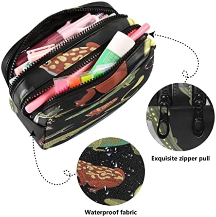 Глафи ​​змии гуштер жаба и желка животински молив кутија со голем капацитет молив торбичка патент за складирање козметичка кеса