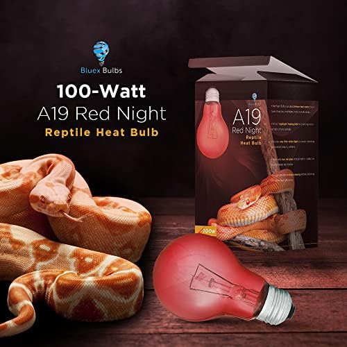 Bluex Bulbs 4 Pack A19 40W Црвена ноќ на топлината на топлината на влекачи - ноќно светло за светло E26 - Извор на топлина на Terrarium