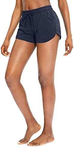 G Постепено женски атлетски шорцеви за удобни памучни шорцеви за женски тренингот салон со џебови и влечење