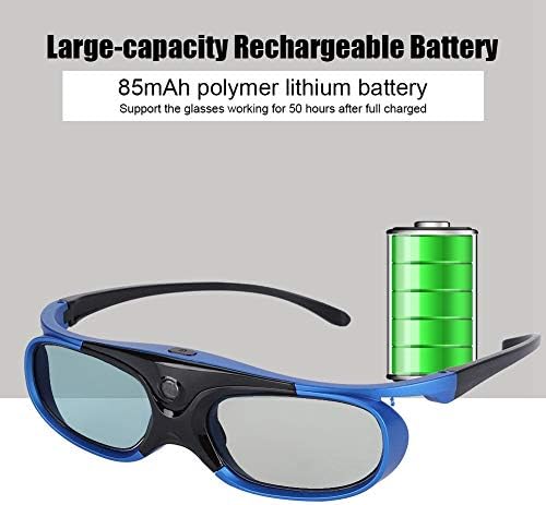BINDPO 3D Очила, 144hz DLP-Врска Активни Бленда Очила Со Батерија На Полнење ЗА 3D Проектори, Очила За Мејнстрим DLP Проектори