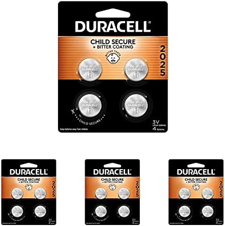 DURACELL CR2025 3v Литиумска Батерија, Карактеристики За Безбедност На Децата, 4 Брои Пакет, Литиум Монета Батерија За Клучеви, Далечински Управувач