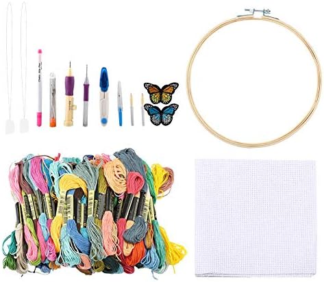 100 парчиња/постави сет за шиење за везење, DIY занаети разнобојни навои Везење пенкало за игла, поставени алатки за шиење кутии