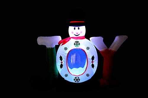 Два божиќни украси за украси, вклучуваат 4 нозе Божиќни надуени радости снежни снежни снег, и 5,3 стапки високи Божиќни надуени Дедо Мраз погон