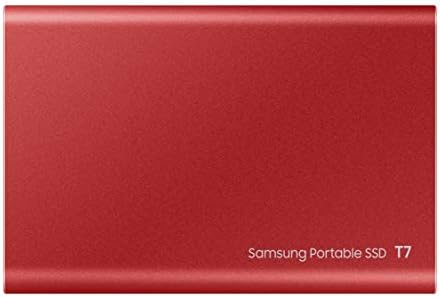 Samsung T7 Пренослив SSD-500 GB-USB 3.2 Gen. 2 Надворешен SSD Металик Црвен