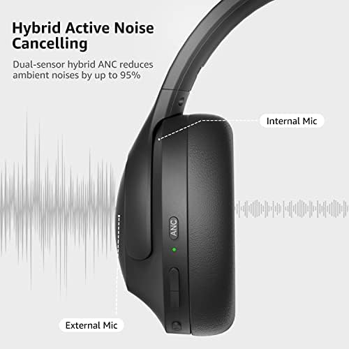 Picun Безжични Активни Слушалки За Игри За Поништување На Бучава, Bluetooth Слушалки СО 3D Виртуелен Просторен Опкружувачки Звук, Отстранлив Микрофон, 50h Траење НА Батериј?