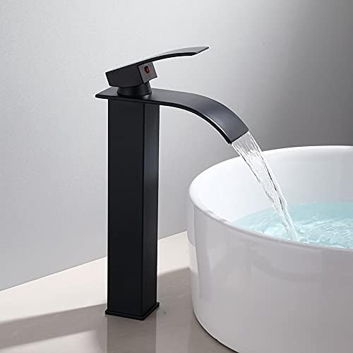 Не'рѓосувачки челик црна бања мијалник за мијалник за мијалник, монтирана тава за топла и миксер за ладна вода со топла и ладна вода.