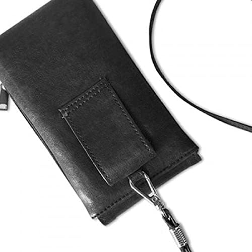 Кафеава кадрава обоена долга убава коса Телефонски паричник чанта што виси мобилна торбичка црн џеб