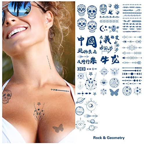 Дахбхц Полутрајни Мали Раце Привремени Тетоважи 50 Листови 600 Обрасци сина симулација ефект Боја постепено се продлабочува 2 недели