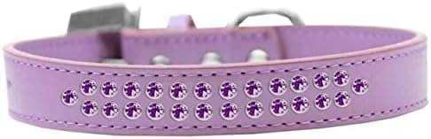 Производи За Миленичиња Мираж Два Реда Виолетова Кристална Јака За Кучиња Од Лаванда, Големина 20