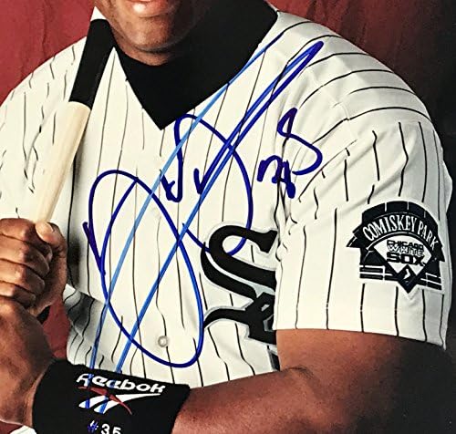 Френк Томас го потпиша Чикаго Вајт Сокс Фото Бејзбол МЛБ со COA