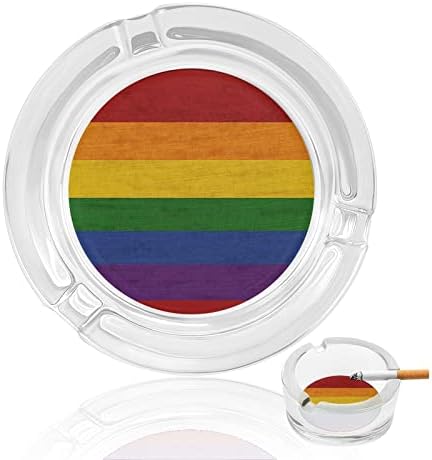 ЛГБТ гордо знаме цигара стакло од пепелници, тркалезно место за пушење, фиока за пепел за хотелска маса Топ декорација