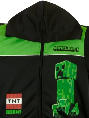 Minecraft Zip-up Hoodie and Tee Combo за момчиња, џемпер со кисела качулка/маица пакет со 2 пакувања поставени за момчиња