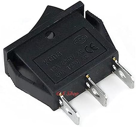 Surry 5PCS KCD3 Rocker Switch 15A/20A 125V/250V On-On-On 3 Позиција 3 Пин Електрична опрема Енергетски прекинувач за напојување црно