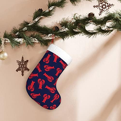 Cutedwarf црвен јастог Кристама чорапи Божиќни украси на дрво Божиќни чорапи за Божиќни празнични забави подароци 18-инчи