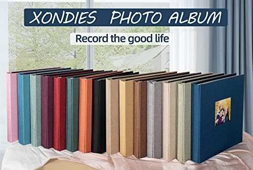 Xondies Фото албум 600 џебови за 4x6 фотографии од ткаенини Постелнини насловни фото-албум книги лизгачки албуми со слики со голем капацитет
