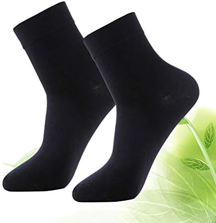 Doitool 1 пар мажи памучни чорапи Едноставно дишење на средна цевка чорапи за деловно работење патување секојдневно и носење (црно