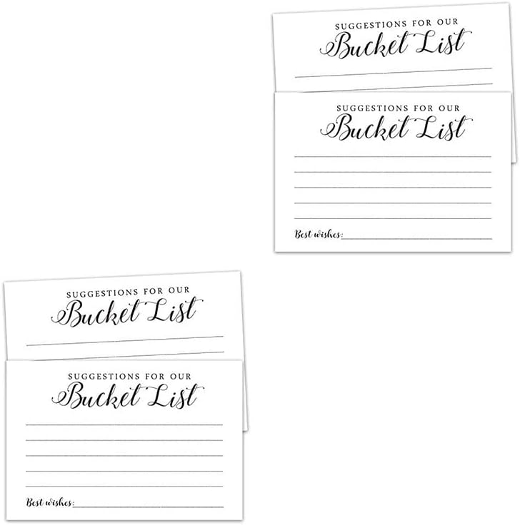 100 картички за списоци со корпи, предлози за списоци со корпи картичка за забава за пензионирање на роденден, свадбени корпи