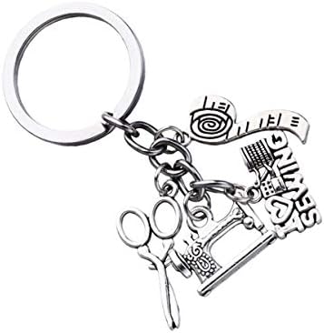 Шиење Quilting Keychain Keychain Машини за шиење за шиење ножици Владеат, сакам да шијам клуч за клучеви за пензионирање, за