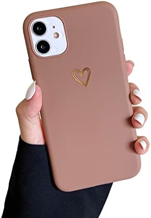 ДЕФБСЦ Случај Компатибилен со Iphone 11 Случај, Мода Симпатична Љубов-Облик На Срце Случај, Течен Силиконски Гел Гумени Телефон Случај,