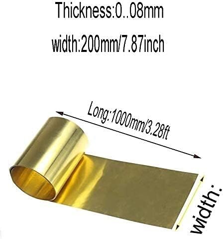 Syzhiwujia метална бакарна фолија чиста бакарна лим фолија H62 мес метал тенок лист лента за фолија Shim 200mm/7.87inchx1000mm/39.