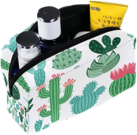 Мала Торба За Шминка, Патент Торбичка За Патување Козметички Организатор За Жени и Девојки, Цвет Од Кактус Во Мексикански Стил