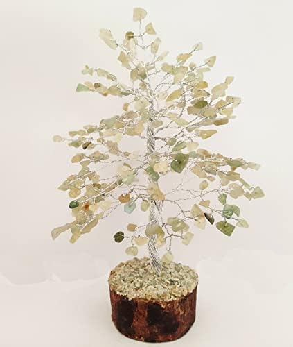 Nirdesh Исцелување кристално дрво зелено авентуринско чакра дрво на живот бонсаи пари од дрво сребро жица дрвена база реики кристални