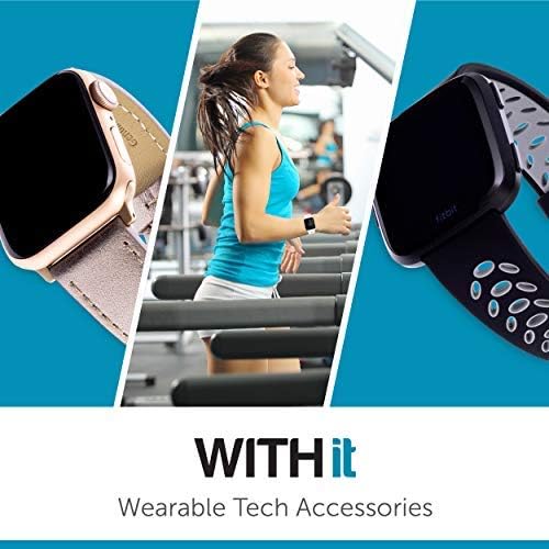 Заменски опсег за замена на дизајнерот за Fitbit Versa/Versa 2 - Безбедна, прилагодлива, замена на опсегот на опсегот Fitbit Watch со магнетно