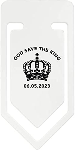 Azeeda 141mm 'God God Save the Cing' Giant Plastic Paper Clip
