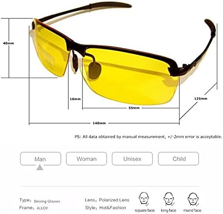 Рунворлд Ноќни Очила За Возење, Поларизирани Спортски Очила За Ноќно Гледање Против Отсјај УВ400 За Мажи Кои Ловат Ноќни Очила