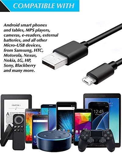 Микро USB Кабел, Универзален 3pack 6ft Долг Андроид Полнач Кабел, Голема Брзина Синхронизација Полнач Кабел И Микро USB Кабел За