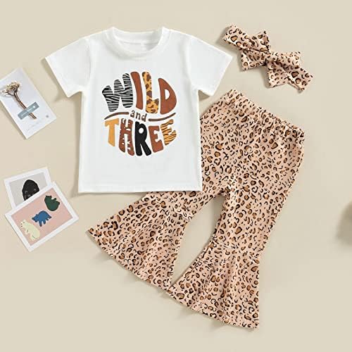 Eadrioss Toodler Babil Girl Codidation облека Дива една/две диви/три диви/четири диви ромпер кошула леопард bellвоно дното на дното на дното