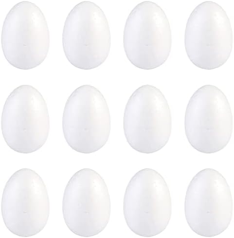 Валиклуд бел украс 25 парчиња бели празни велигденски јајца вештачки птици јајца Велигден пена јајца деца сликање цртање графити играчки