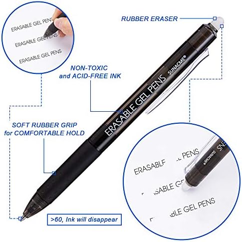 Пенкала за избришан гел, кликнување на пенкало за избришан гел, фино точка 0,7 мм, мазно мастило за пишување