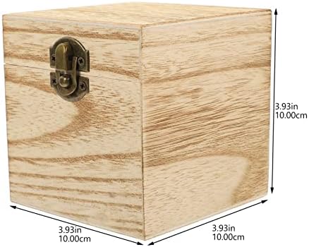Кабилок Недовршена Дрвена Кутија за Складирање Со Капак: Рустикална Дрвена Кутија Мала Дрвена Кутија Квадратен Организатор За Складирање Кутија